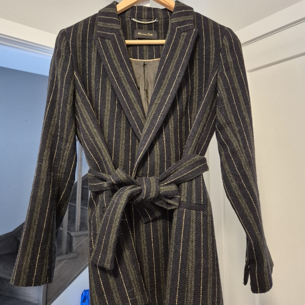 Striped Navy Green Blazer Jacket S